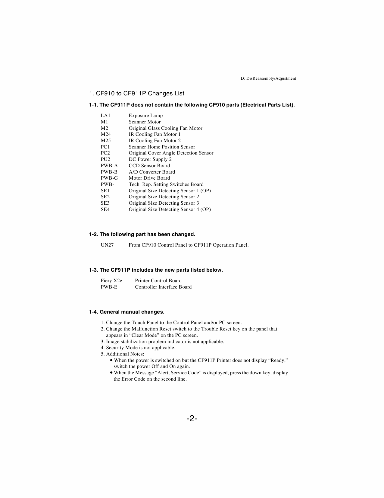 Konica-Minolta MINOLTA CF911P Service Manual-3